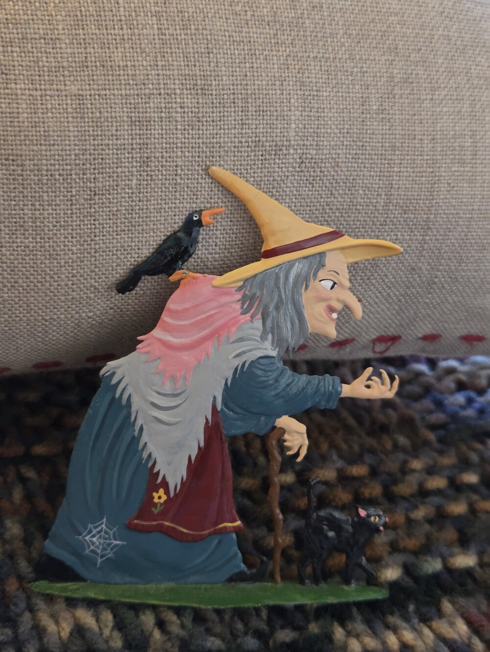 Vintage Wilhelm Schweizer Pewter Halloween Ornament Standing Witch